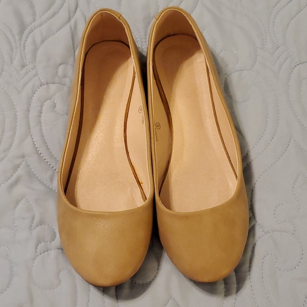 Tan flats size 9